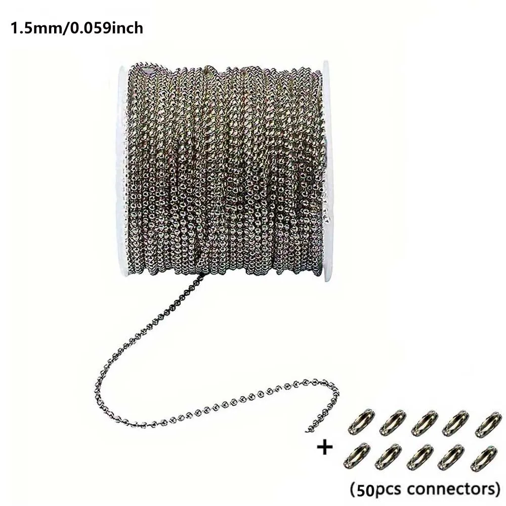 1roll Iron Beads Chain for DIY Jewelry Making