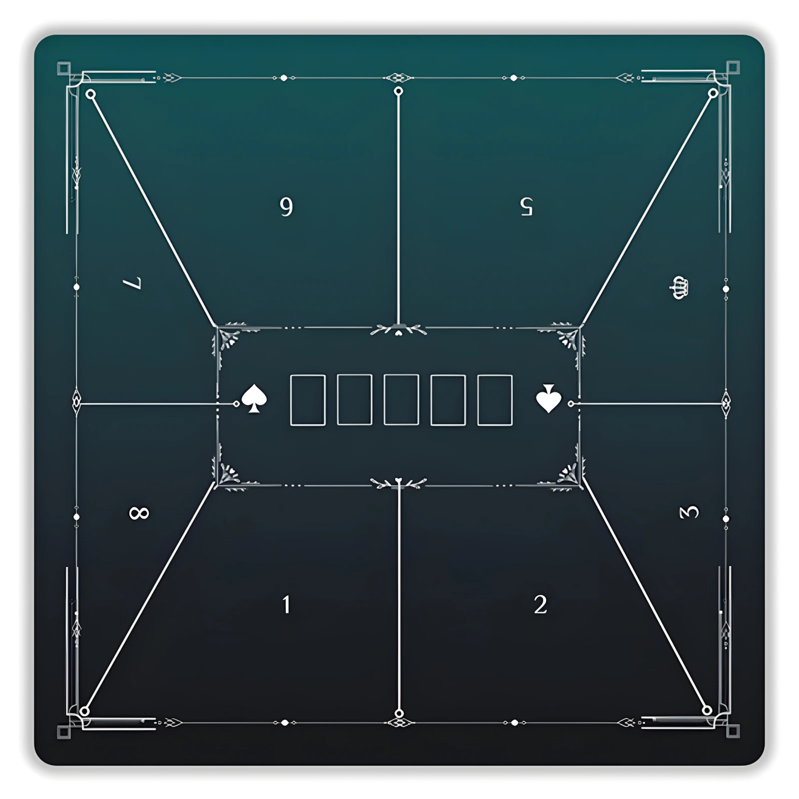 80-センチメートル正方形テキサスホールデムポーカーゲーム機能デザインテーブルマット大型サイレントノンスリップポーカーラバーマットボードゲームテーブルマット