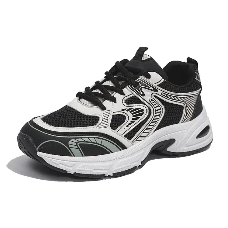Atmungsaktive Mesh-Sneaker für Damen, Chunky Dad-Sneaker mit runder Zehenkappe, dickem, erhöhtem, stoßdämpfendem Boden, lässige Plateau-Wanderschuhe – Detail 3