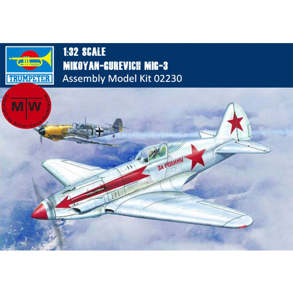 

Trumpeter 02230 1/32 Scale Mikoyan-Gurevich MiG-3 Fighter Military Plastic Aircraft Assembly Model Building Kits