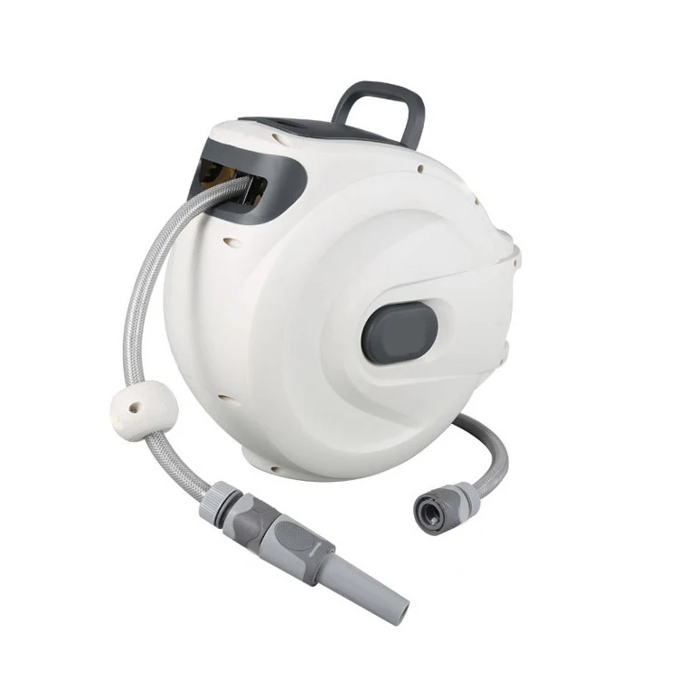 

2025180 Swivel Wall-Mounted Retractable Hose Reel Plastic Water Flower Car Wash Water Hose Reel