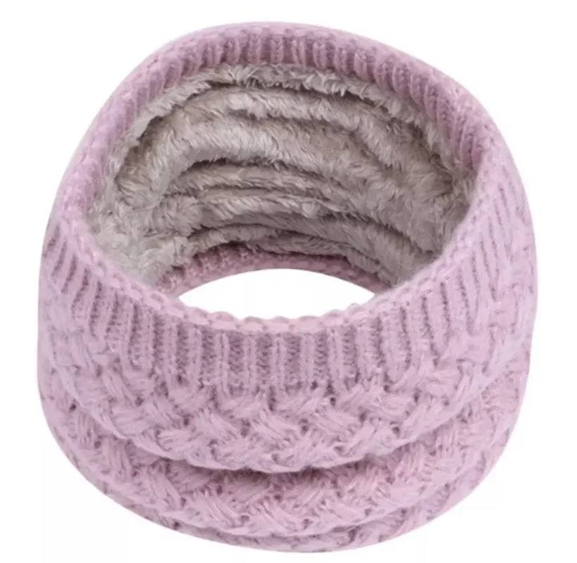 Winter Neck Scarf Knitted thickened Wool Yarn Add Fluff Winter Warm Protective Cervical Spine Loop Outdoor villus Ring Scarf