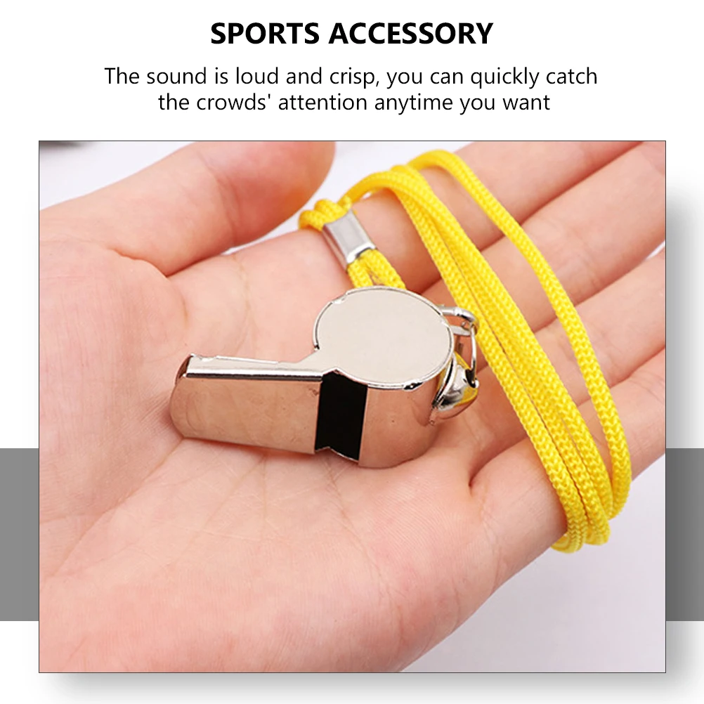 

12 Pcs Stainless Steel Whistle Multi-use Sports Tool Toy Set Wear Around Neck First Aid Accessory