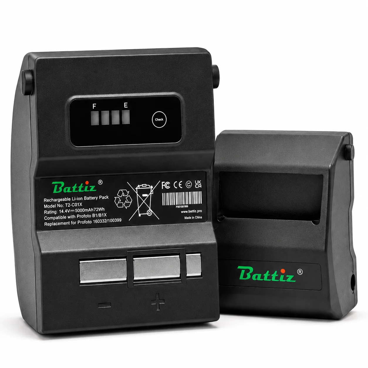 Replacement Li-ion BatteryPack for 100399 100323 Compatible with Profoto B1/B1X AirTTL Flash Heads 14.4V 5.0Ah/72Wh