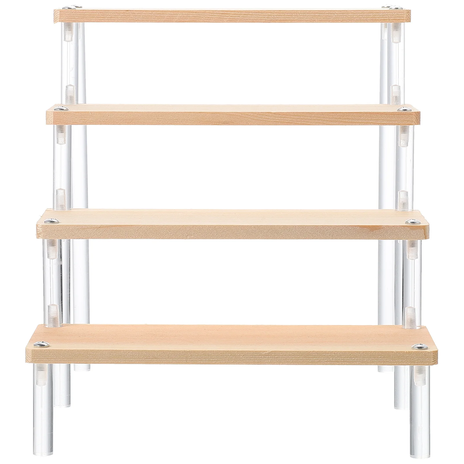 

Display Shelf Multi-Tier Acrylic Wood Stand for Jewelry Organization Cupcake Dessert Display Space Saving Desktop Storage Rack