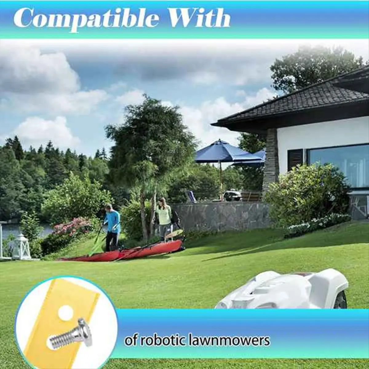 ABME 24 قطعة شفرات بديلة لشفرات جزازة العشب الروبوتية البديلة لجميع السلاسل من Luba & Yuka