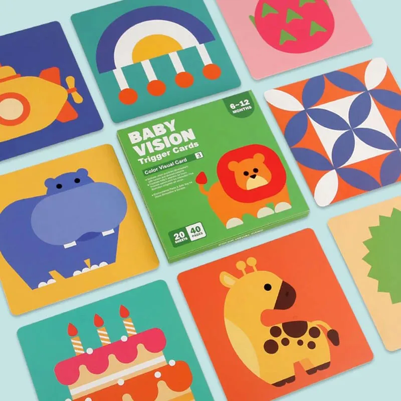 Jouets d'éducation précoce pour bébé, cartes Flash noires et blanches, cartes de Stimulation visuelle à contraste élevé, jouets Montessori pour bébé