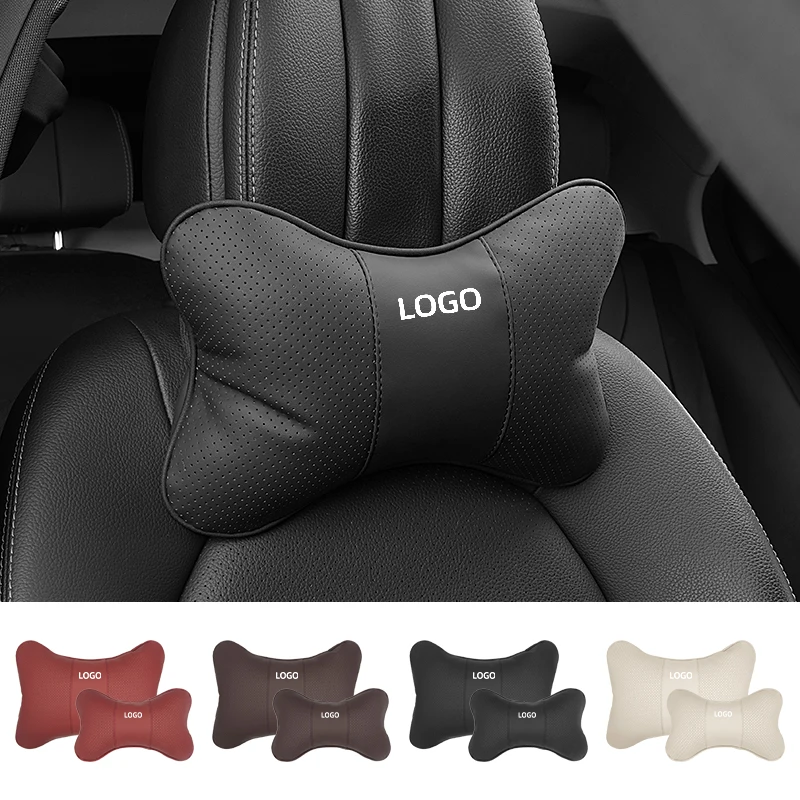 Car Seat Headrests Pillow Leather Lumbar Neck Support Back Cushion For Seat Cupra FR Leon Ibiza Ateca Formentor Alhambra Tavasca