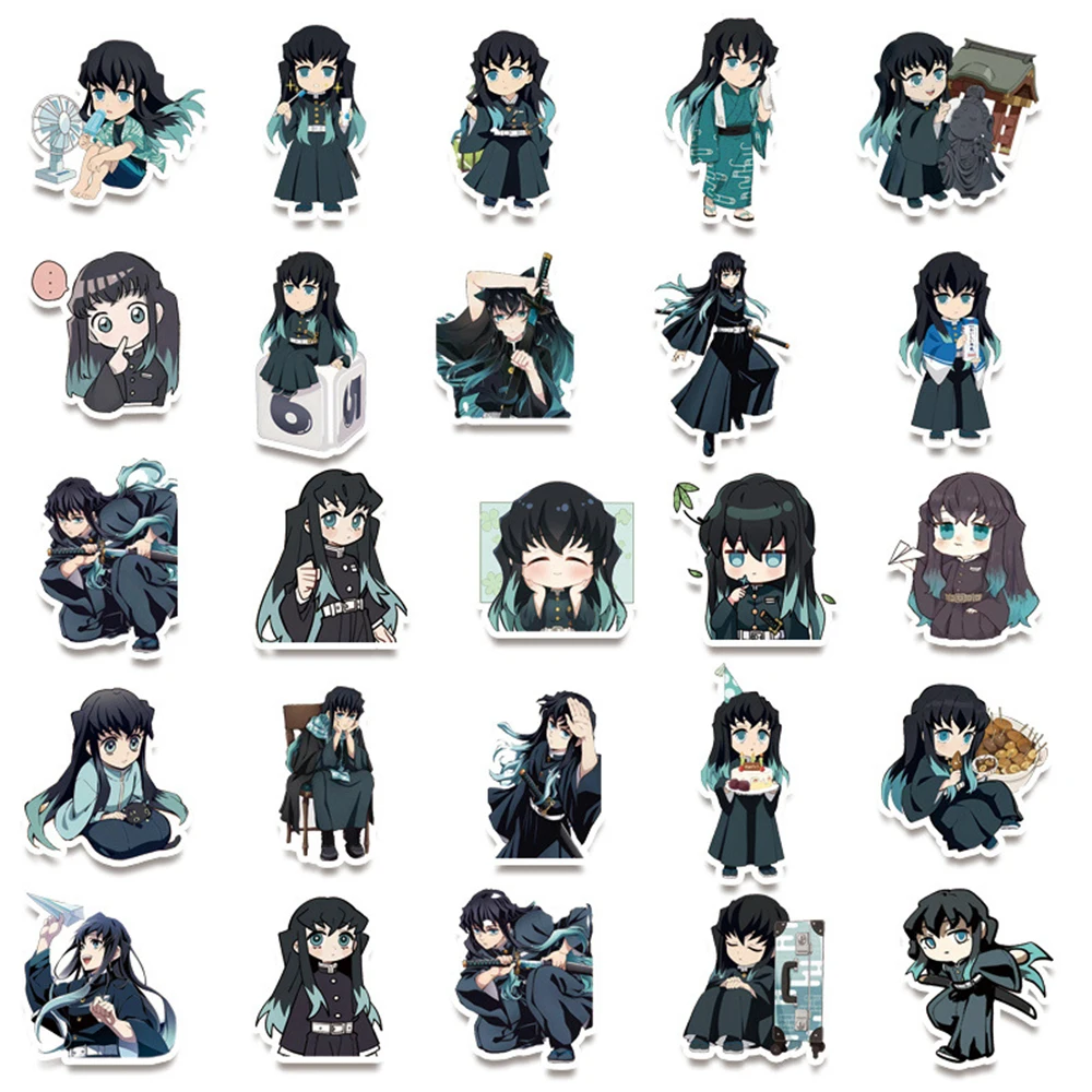 

10/30/50pcs Anime Demon Slayer Tokitou Muichirou Stickers Cool Cartoon Graffiti Decals Suitcase Phone Guitar Decoration Sticker