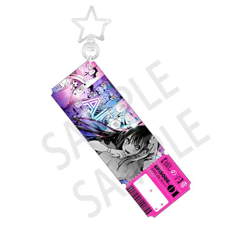 OSHI NO KO Anime Figures Hoshino Ai Arima Kana Laser Ticket Key Chain Hoshino Rubii Character Acrylic Keyring Pendant Decor Toy