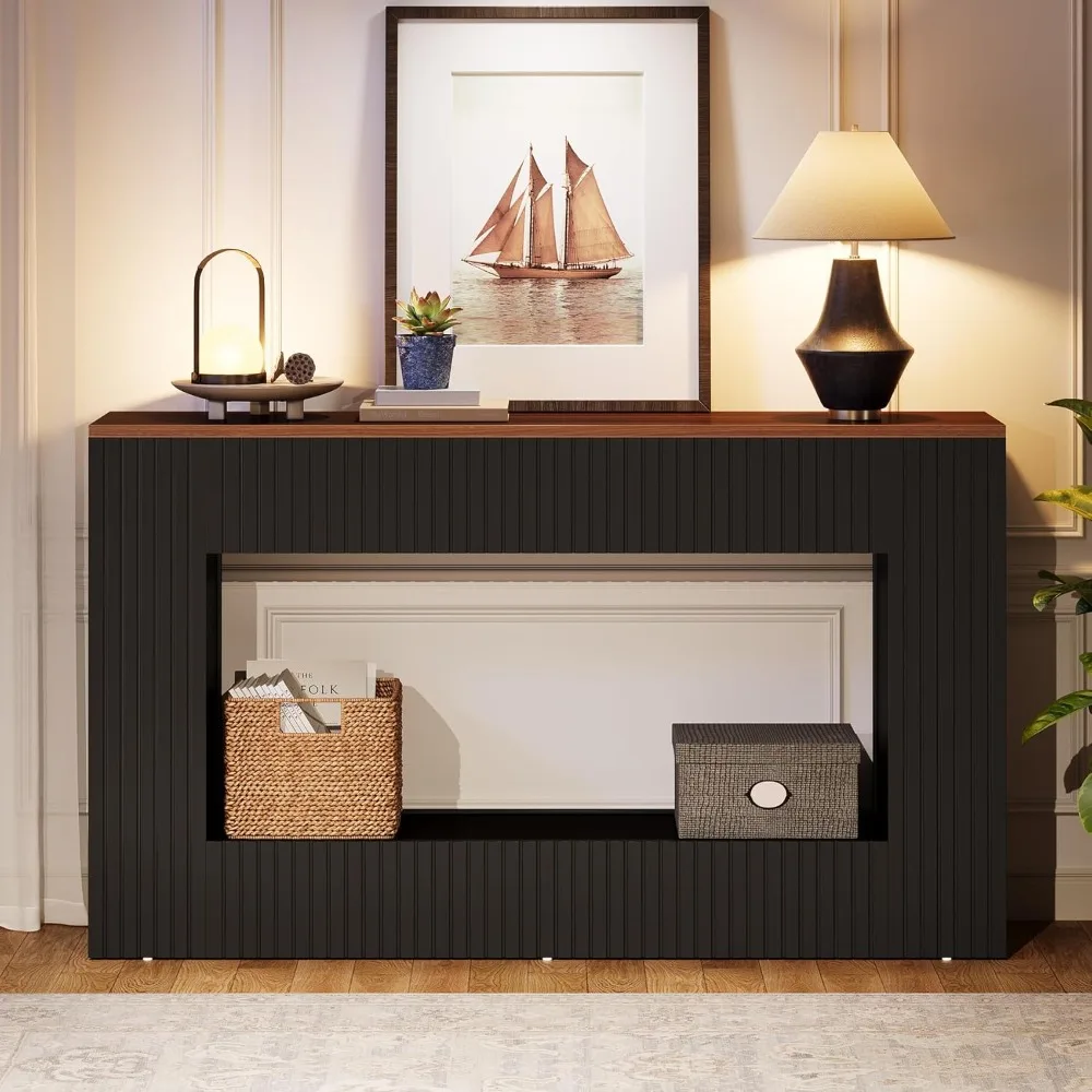 Modern Console Table, 55-Inch Wood Entryway Table with Storage, Narrow Long Sofa Table Behind Couch Table for Living Room