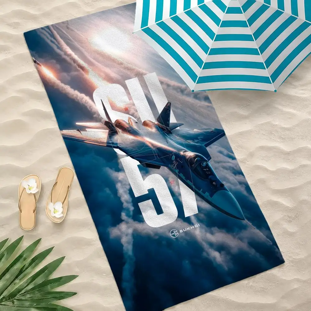 Military Fighter Jet Towel Towel Beach Towel Oversized Quick Dry Towel Absorbent Soft Swim BeachTowels for Men Women