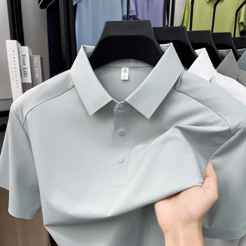 Mens T Shirts For Men Polo Shirt Soft Stretch Seamless Technology Comfort Fit Casual Wear Modern Style Essential