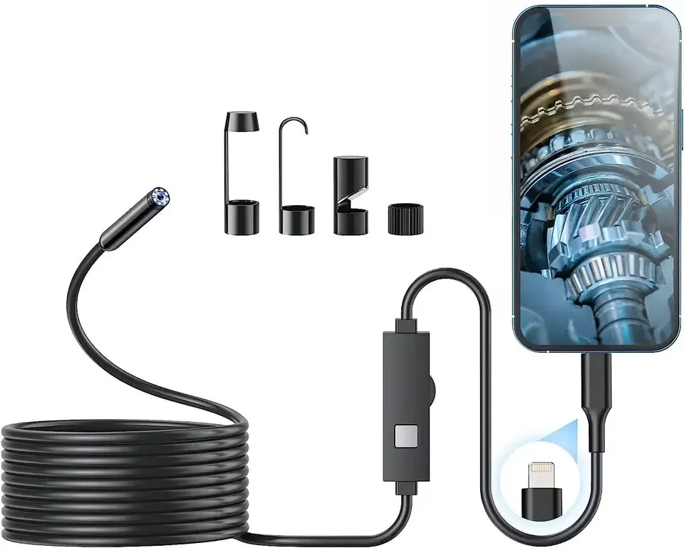 W400B 1440P HD Endoscope Camera 7.9mm 5m Portable Endoscope Camera For Mobile With Lightning+Type-c Adapter