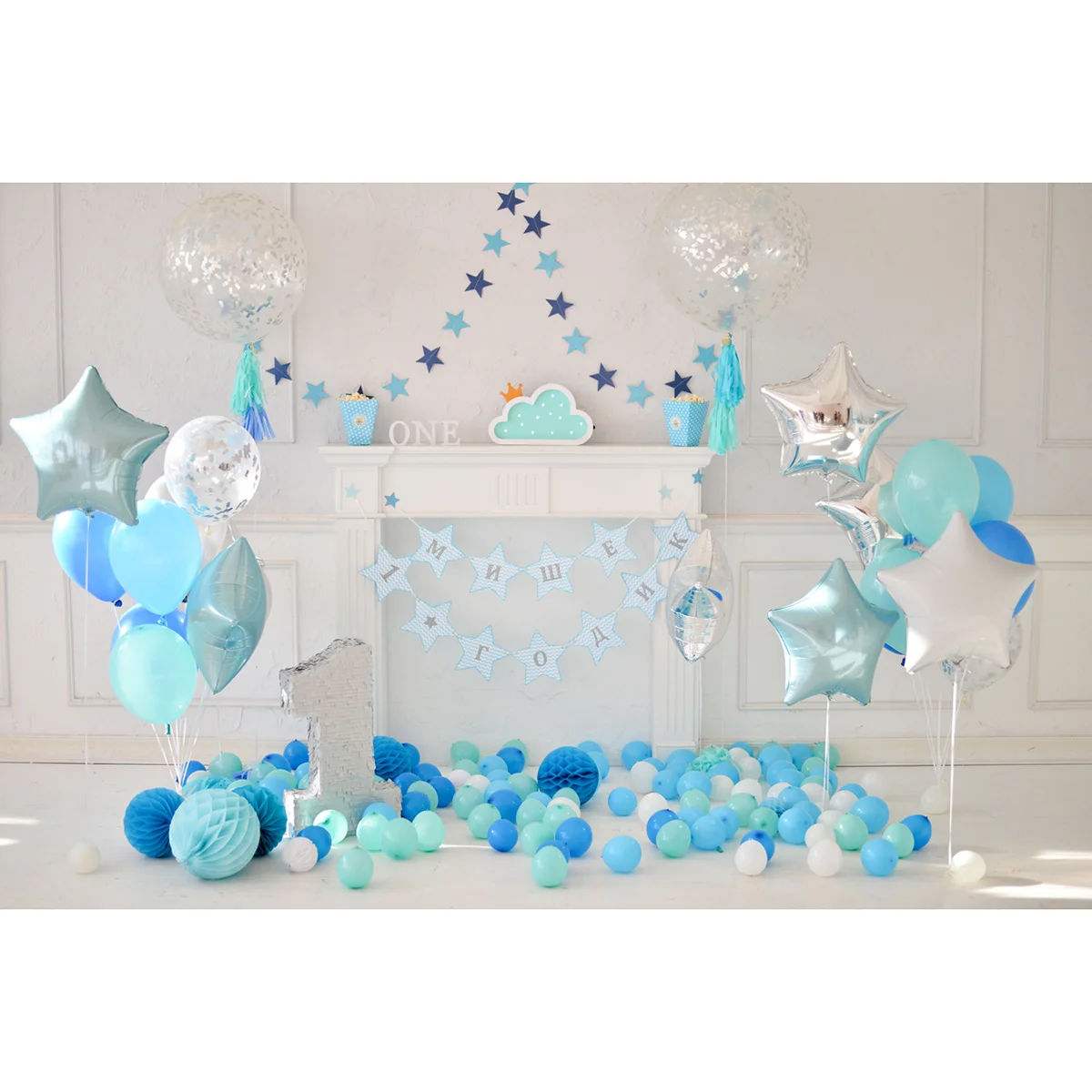 

Birthday Party Background Cloth 5X3Ft 3D Printed Seamless Photo Backdrop For 1St Birthday Photography Kids Party Decor Props