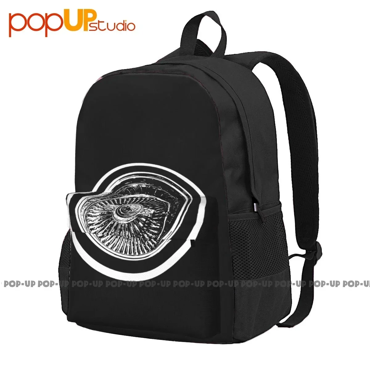 Lowrider Wire Wheel Knockoff Engraved Car Show Large Capacity Backpack Travel Schoolbag Personalised Riding Backpack