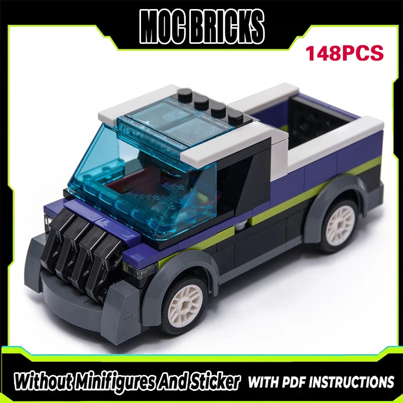 

City Car Model MOC Building Bricks Light Freight Pickup Truck Modular Technology Gifts Holiday Assemble Children Toys Suit
