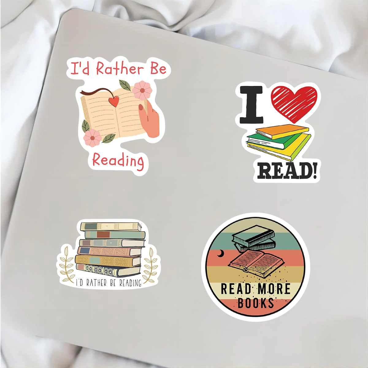 50PCS Reading Book Day Student Stickers Vintage For DIY Kids Notebook Luggage Cup Motorcycle Laptop Refrigerator Decal Toys