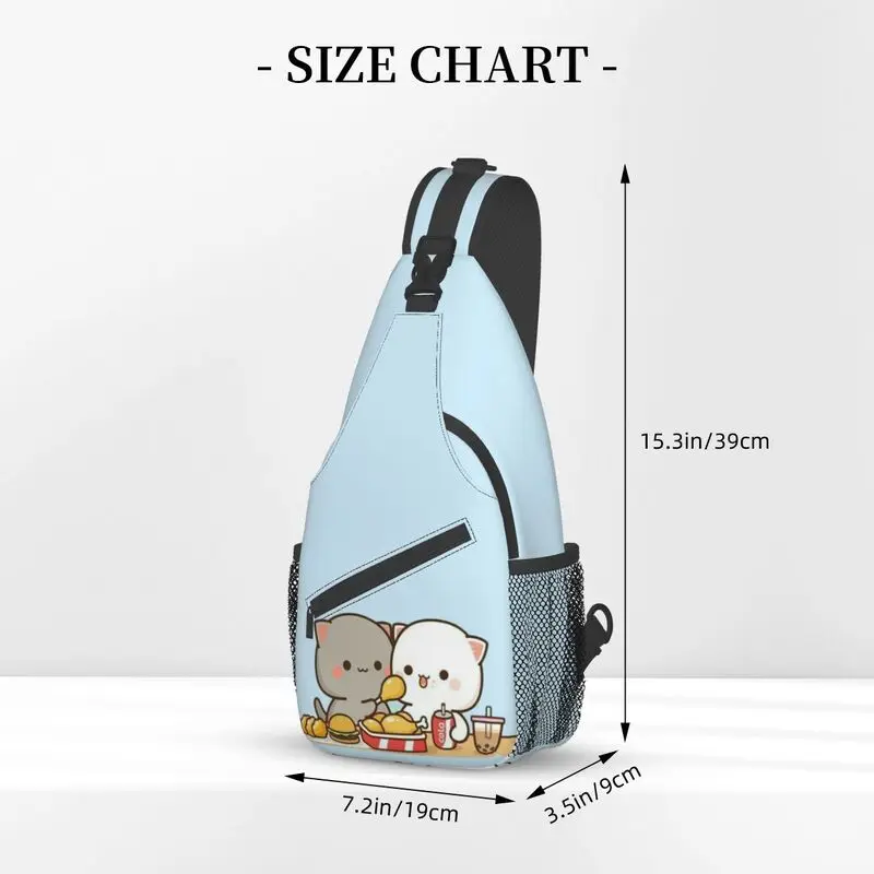 Cool Peach And Goma Mochi Cat Crossbody Sling mochila para hombres, bolso de hombro para el pecho para viajar