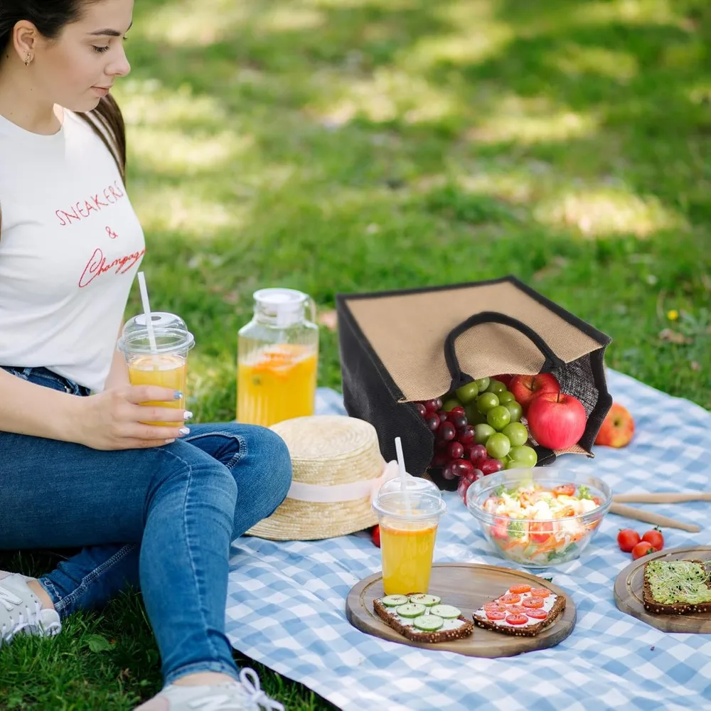 أكياس الجوت القابلة لإعادة الاستخدام، 12 عبوة، 12 × 12 × 7.7 بوصة، هدايا وصيفة العروس صديقة للبيئة لحفلات الزفاف والتسوق ومشاريع DIY #6