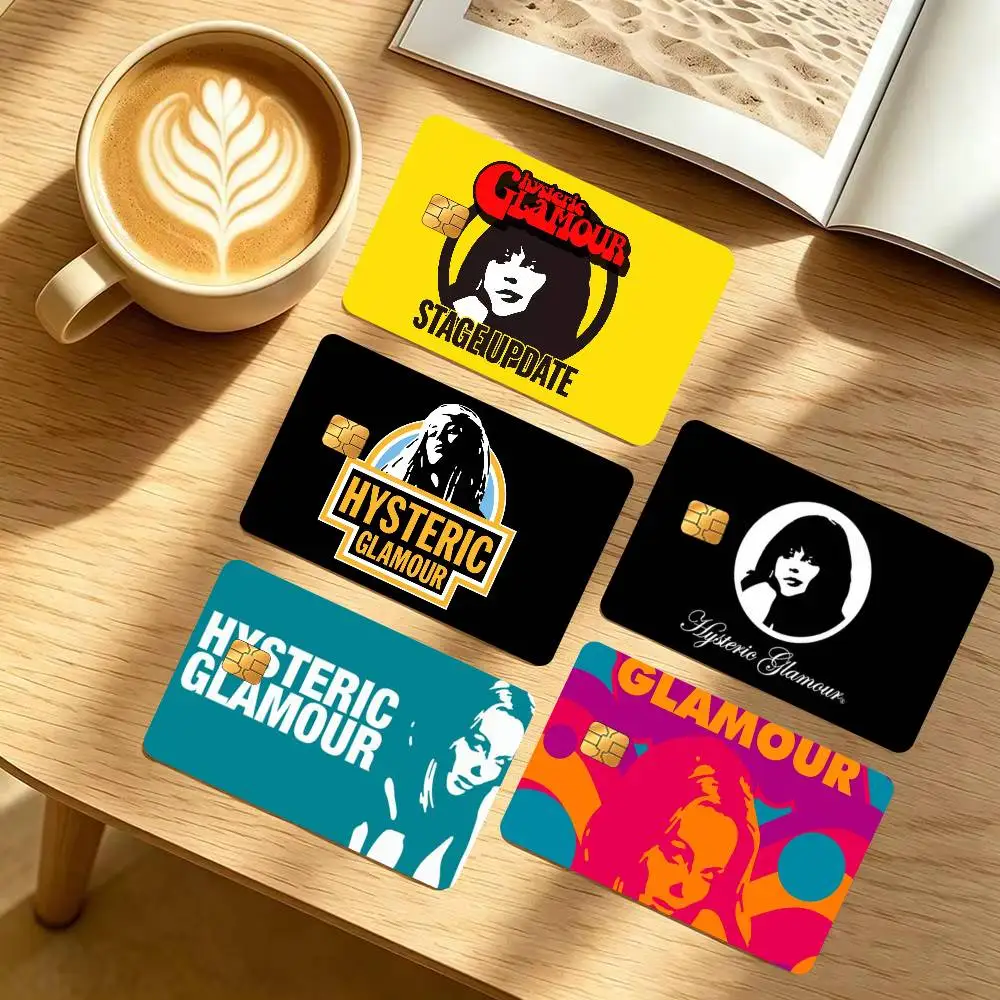 Popular Street Brand H-Hysteric G-lamour Game Film Cover Sticker Case for Small Chip Credit Debit Card Front Side 1 set of 4 pcs