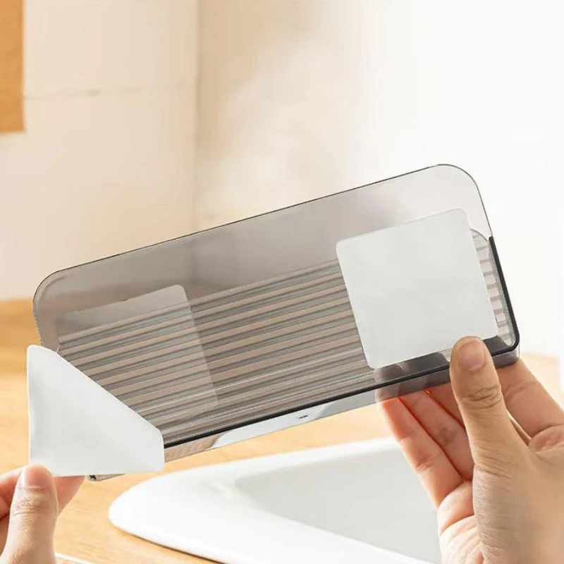 Multi-function Remote Control Storage Box Wall-mounted Punch-free Home Mobile Storage Shelf Transparent Acrylic Shelfs