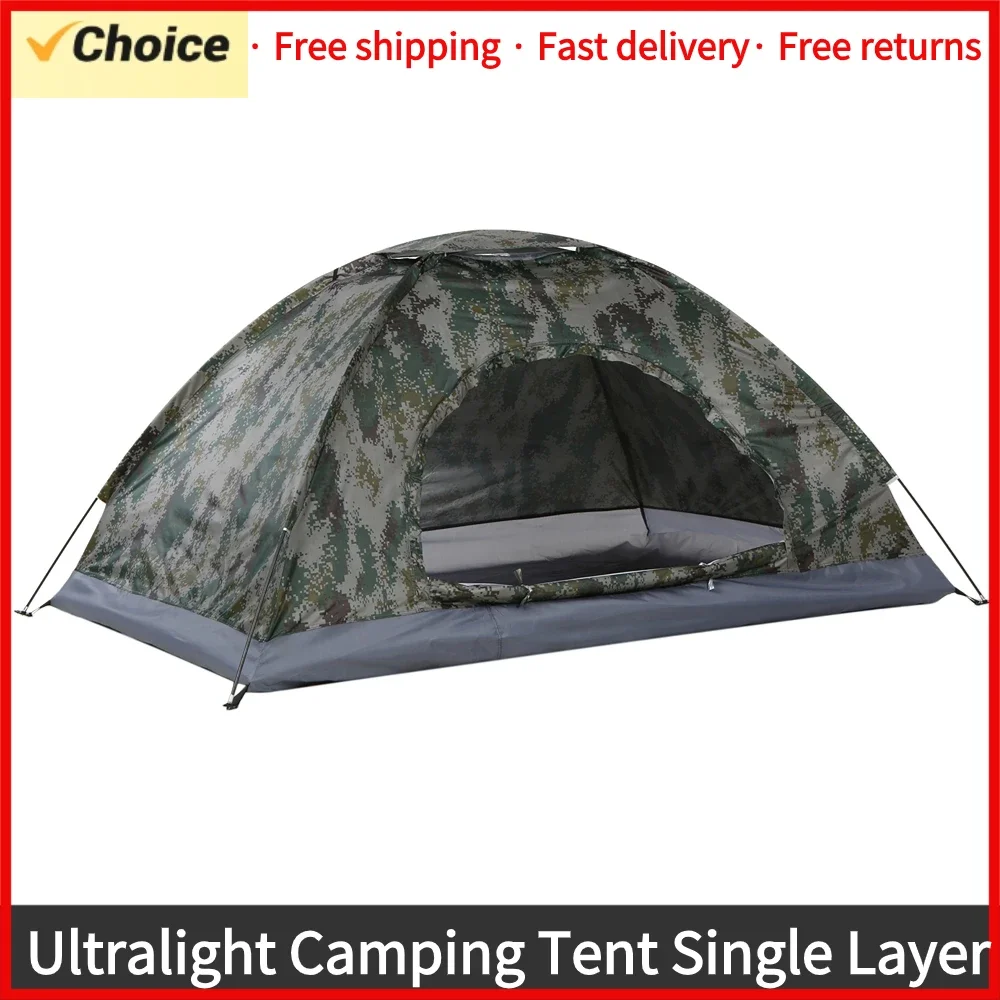 

Ultralight Camping Tent Single Layer Portable Camouflage Tent Anti-UV Coating UPF 30+ for Hiking Outdoor Beach Fishing Beach bag