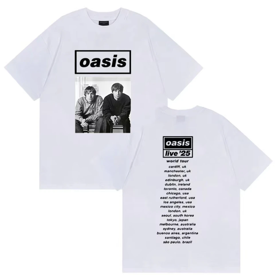 British Rock O-Oasis Live 25 Tour 2025 New T Shirt Women's Hip Hop