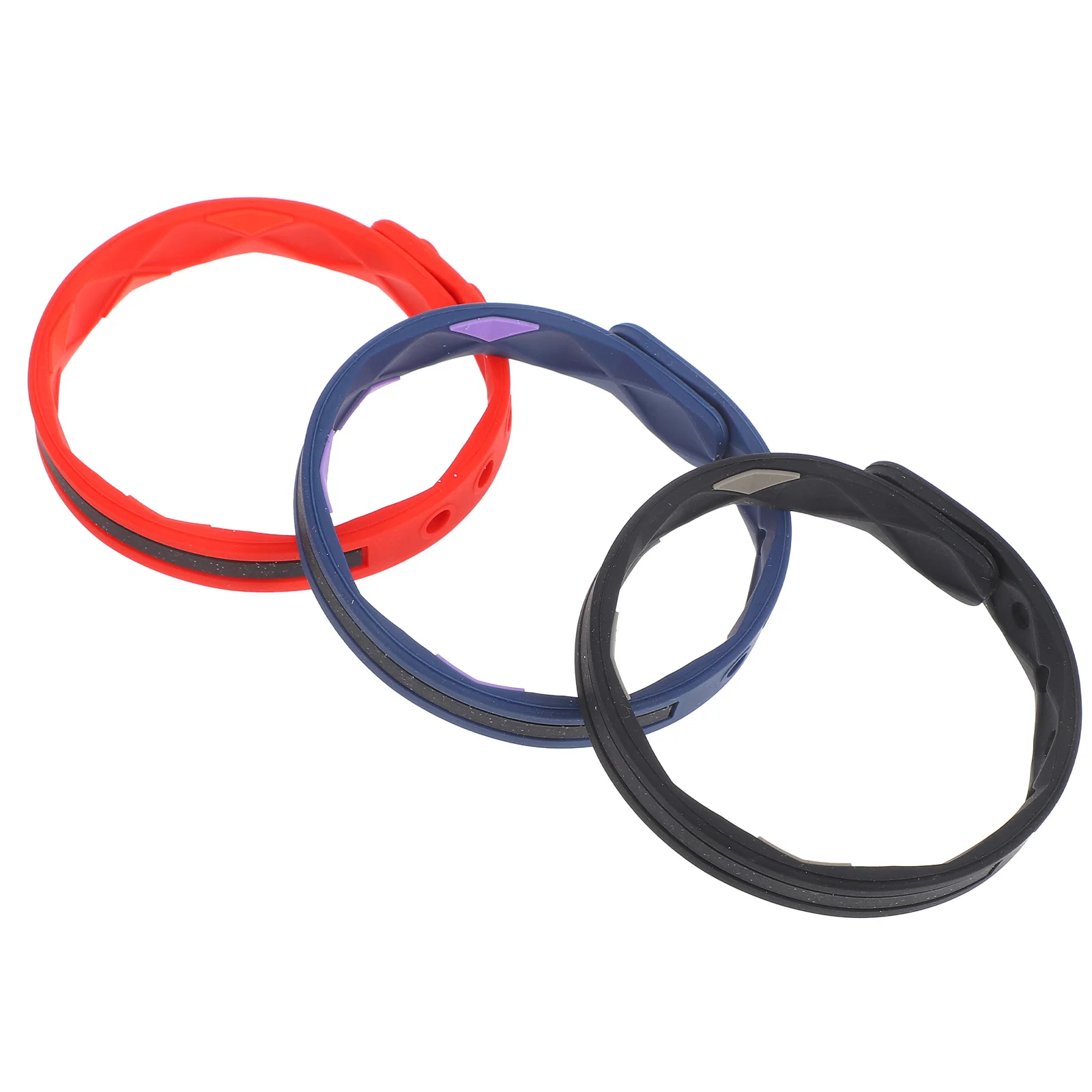 สายรัดข้อมือซิลิโคนสำหรับเล่นกีฬา 3 ชิ้น ป้องกันไฟฟ้าสถิตย์ สำหรับออกกำลังกาย สายรัดข้อมือแบบยูนิเซ็กซ์ ดีไซน์เรียบง่าย ทันสมัย สวยงาม