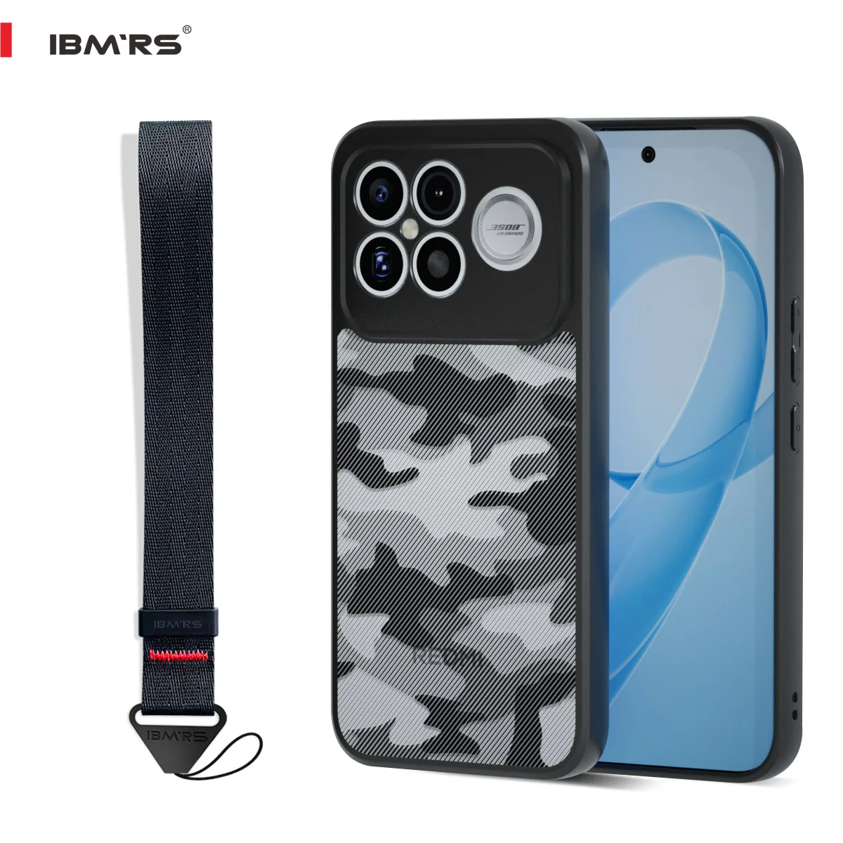 

Совместим с Redmi K90 Pro MAX и POCO F8 Ultra, камуфляжный чехол военного класса с ремешком на запястье.