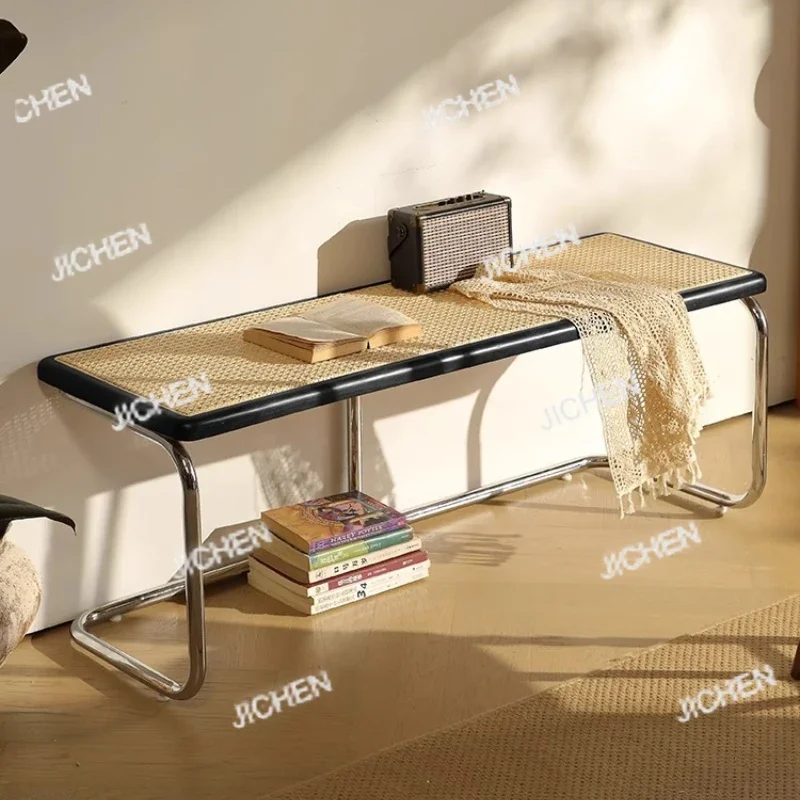 

Скамья RJC из массива дерева и ротанга, французская винтажная длинная обеденная скамья, банкетка для прихожей, черный табурет для изножья кровати, диван, кофейный столик, сиденье