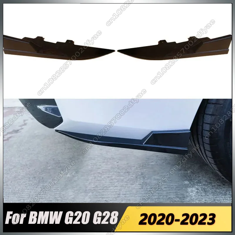 

For BMW 3 Series G20 G28 325 330 M-Sport 2019-2024 Rear Bumper Splitter Side Spoiler Canards Apron Cover Sticker Car Accessories