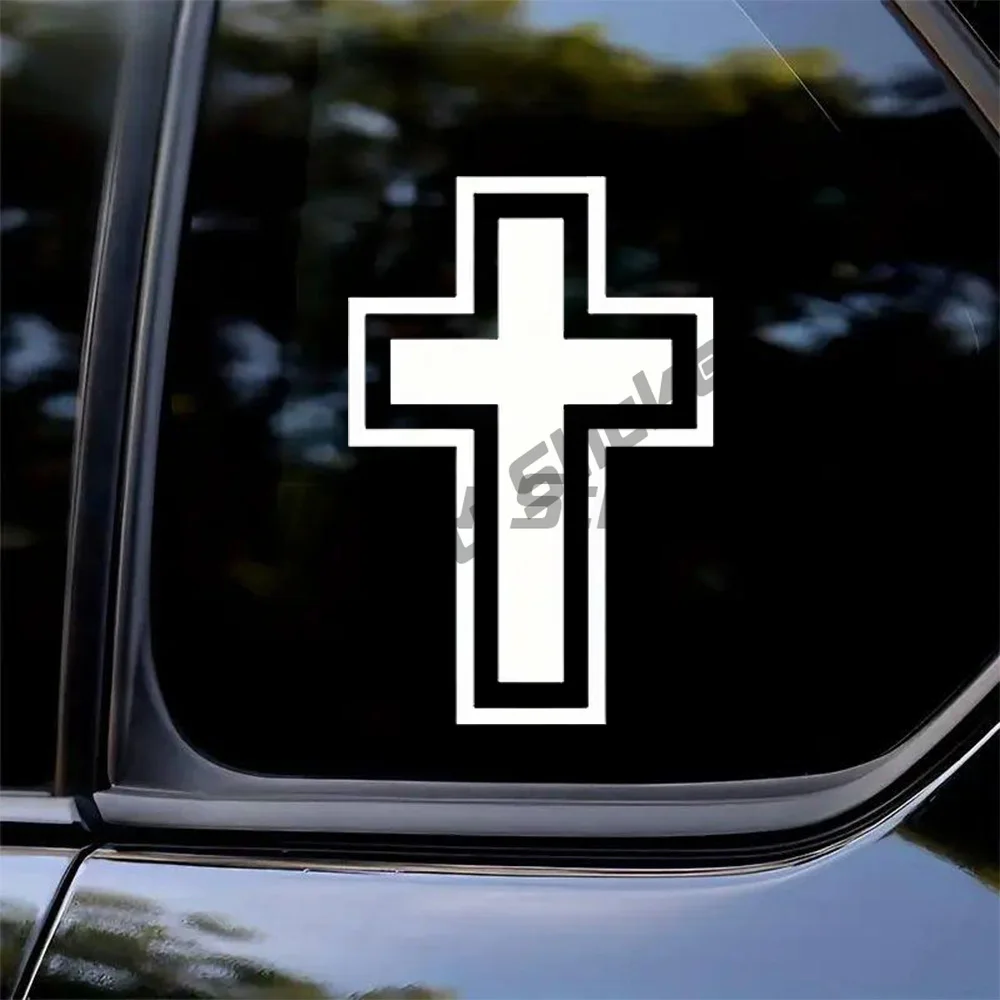 Jesus Cross Decal Religious Belief Decal -Faith Sticker for Cars, Bibles, Journals, Religious Symbol