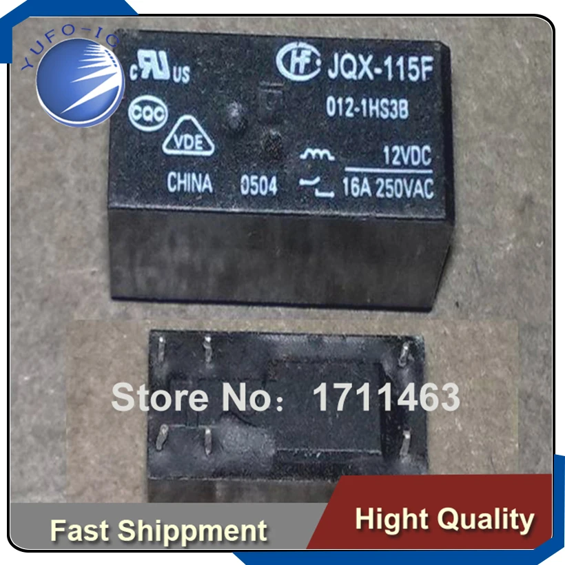 Free Shipping 20PCS Used  JQX-115F 012-1HS3B 12VDC 115F-1A-6P-12V YF0923