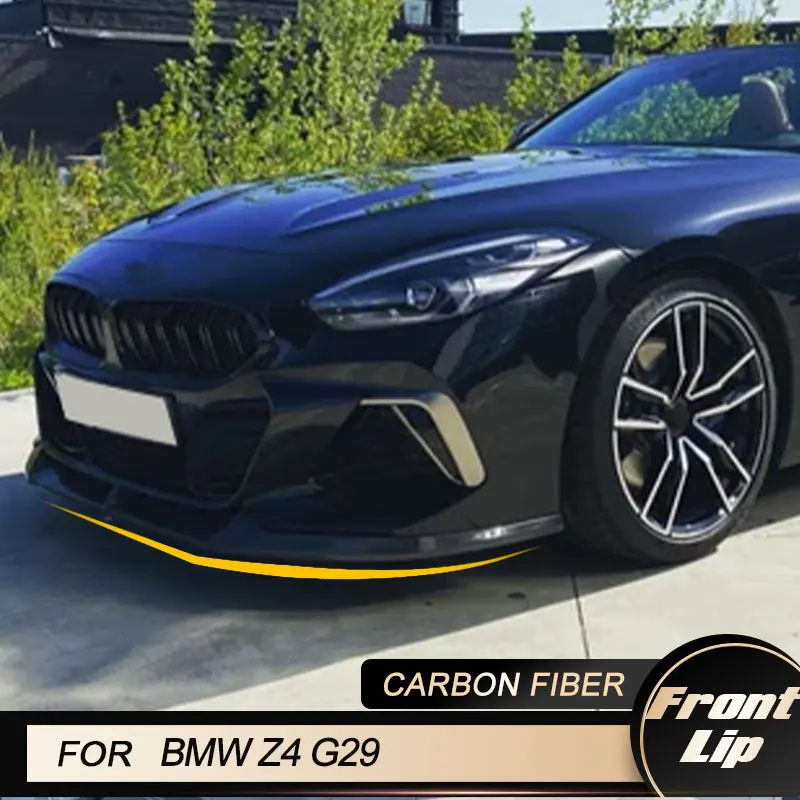 Car Front Bumper Lip Spoiler for BMW Z4 G29 M40i M Sport Convertible 2-Door 2017-2020 Front Lip Chin Apron Body Kit Carbon Fiber