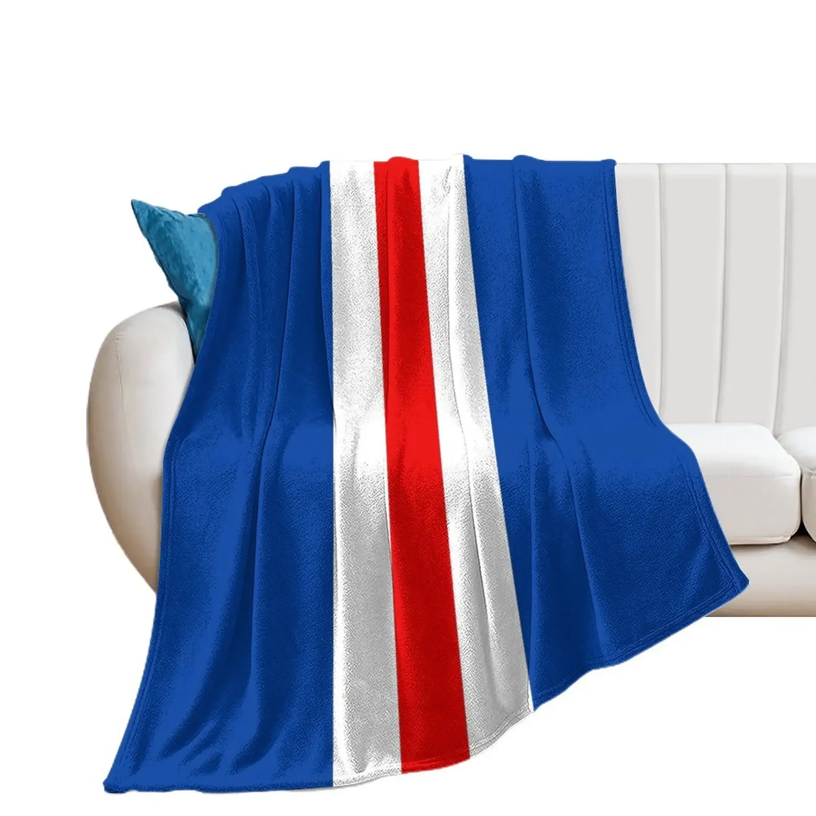 

Retro Rangers Vertical Bar Stripes Blue, White, Red Throw Blanket Thins heavy to sleep Polar Blankets