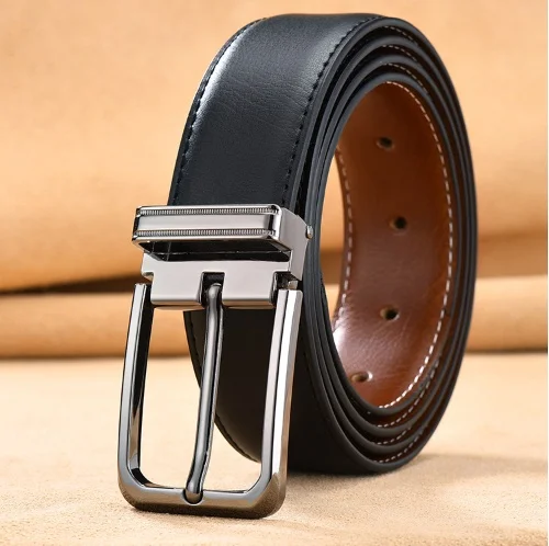 

Leather belt business men's leather belt men's casual leather belt men's needle buckle cattle leather pants belt