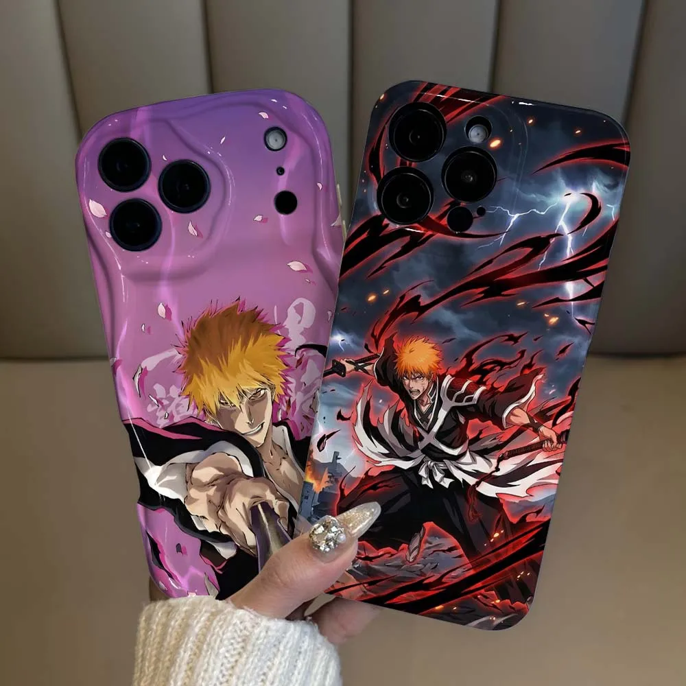 

Anime B-Bleach For Apple iPhone 17 16 15 14 13 12 11 XR Plus Pro Max Feilin Phone Case Wave Oil Phone Case Cover