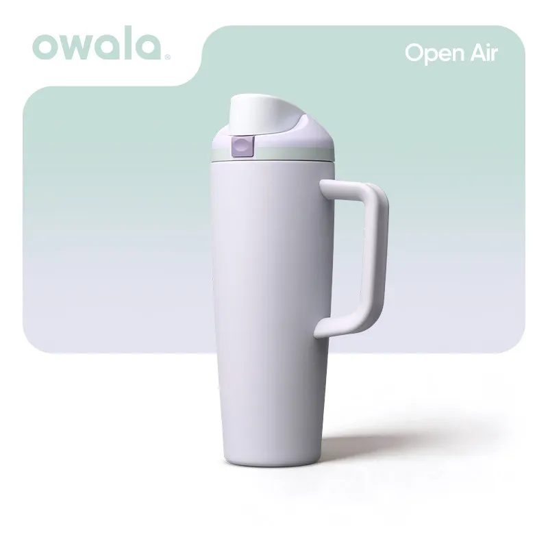 Owala Cooling Ice King Cup 40oz Large Capacity Stainless Steel Insulated Cup Leak Proof Portable Simple Handle Water Cup