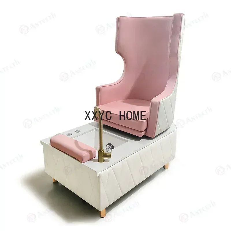 Luxury Nail Pedicure Spa Furniture Pink Color Pedicure Stations Massage Pedicure Chair