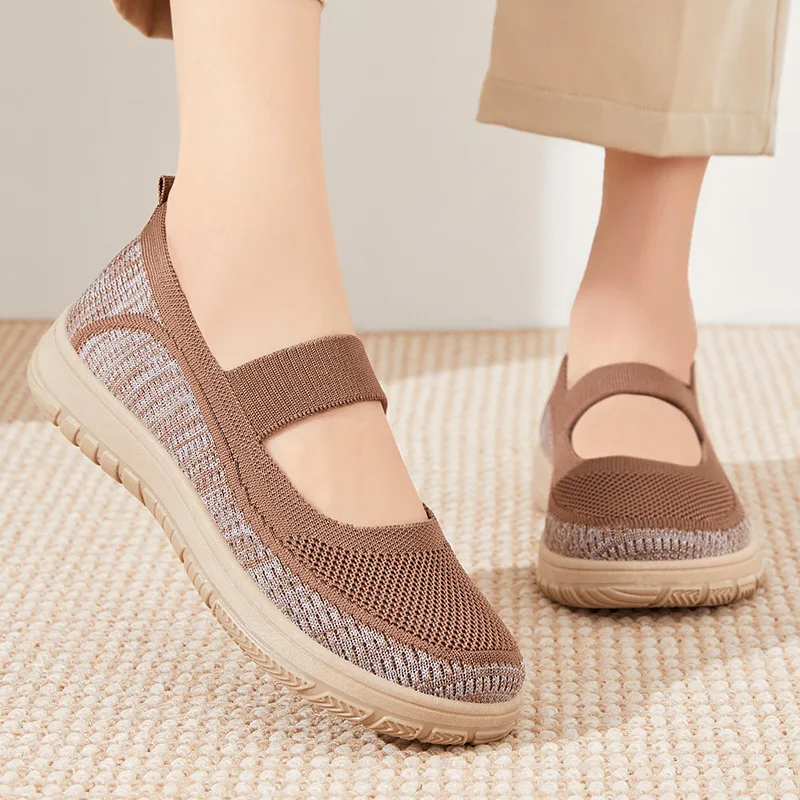 

Women Mesh Walking Shoes Slip on Soft Soled Running Shoes Breathable Lazy Sneakers Working Flats Shoes Loafers for Outdoor