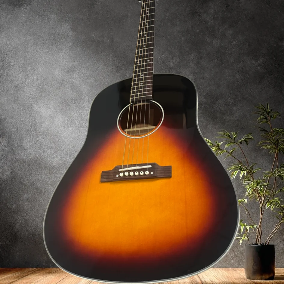 

Акустическая гитара Jumbo серии 45 с цельной верхней декой, грифом из палисандра, корпусом из сосны Asperata, 6 струн, для начинающих, оригинальный звук, идеальный подарок на Пасху