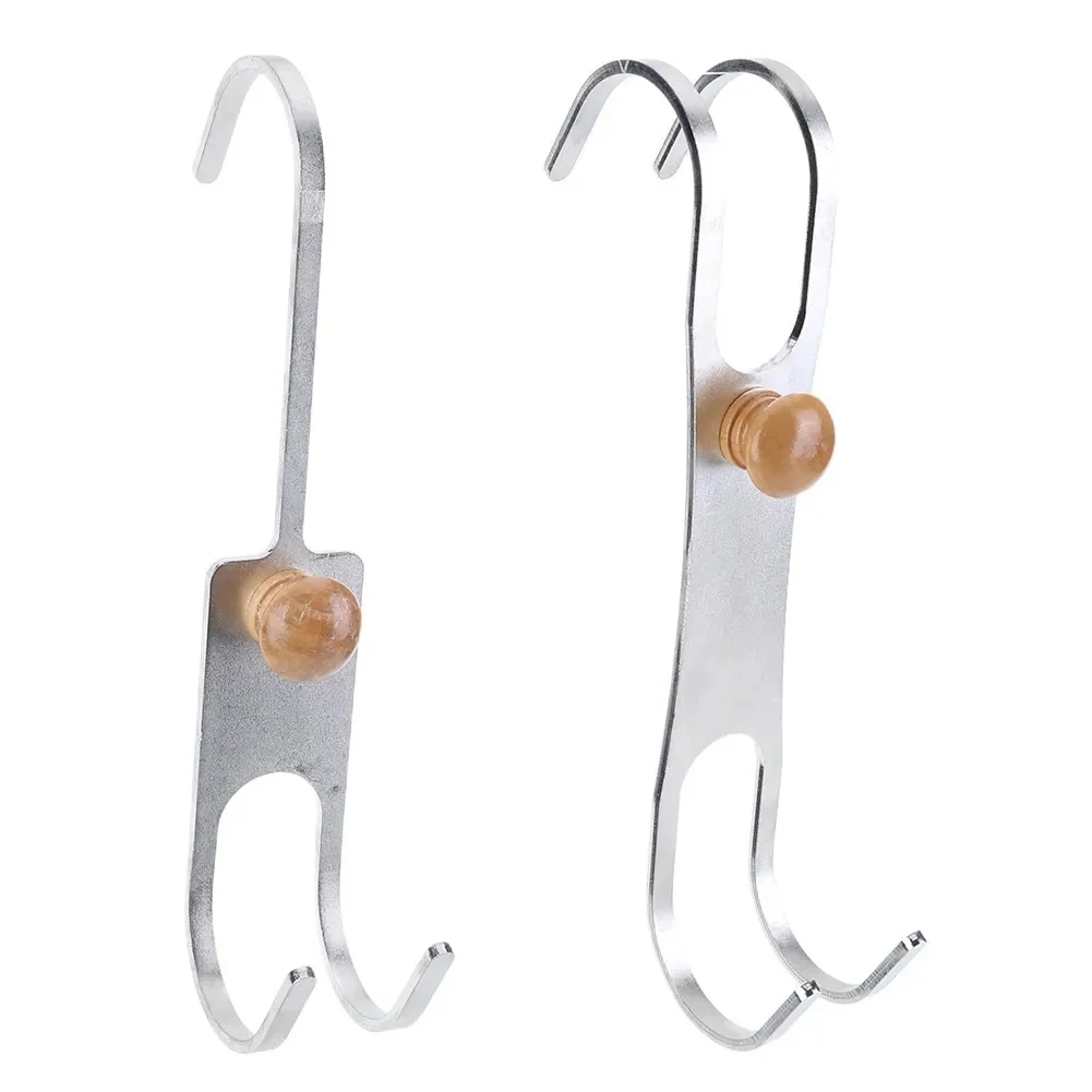 Compact Stainless Steel Hook for Hot Glue Featuring Two Hanging Points and 12mm Mounting Hole for Flexible Placement