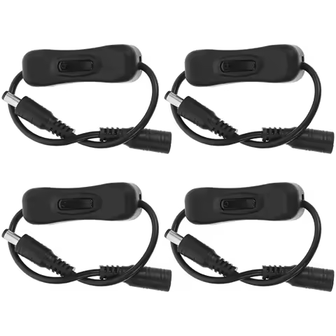 4Pcs Dc Inline Cord Switch for LED Strip Light Lamp Boat Lighting Easy Install Thick Copper Wire Connector Control Cable