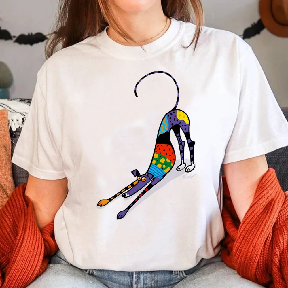 Greyhound tshirt women summer streetwear top girl 2000s graphic comic clothing