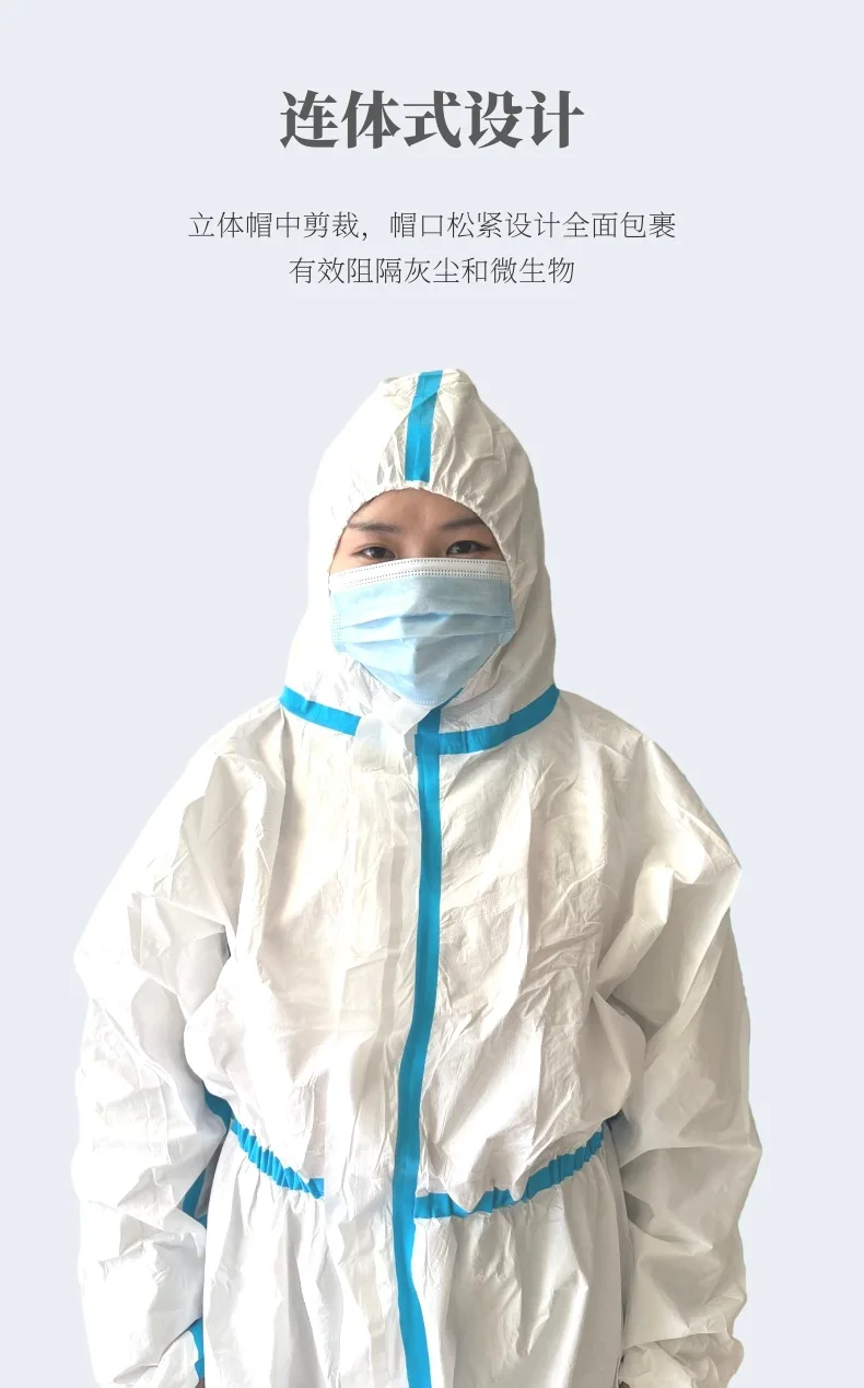 Free shipping Disposable medical protective clothing one-piece dust-free medical isolation clothing independent packaging 10pcs