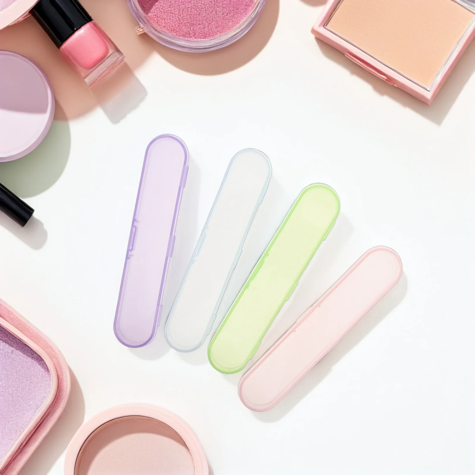 20 قطعة حقيبة تخزين أدوات التجميل البلاستيك الملقط المنظم المدمجة السفر ملاقط رمش حمل الحاويات حامل وقائي