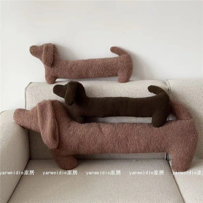 MOMO Cute Cartoon Dachshund Pillow Men's And Women's Nap Leg Pillow Living Room Sofa Head Shape Plush Cushion