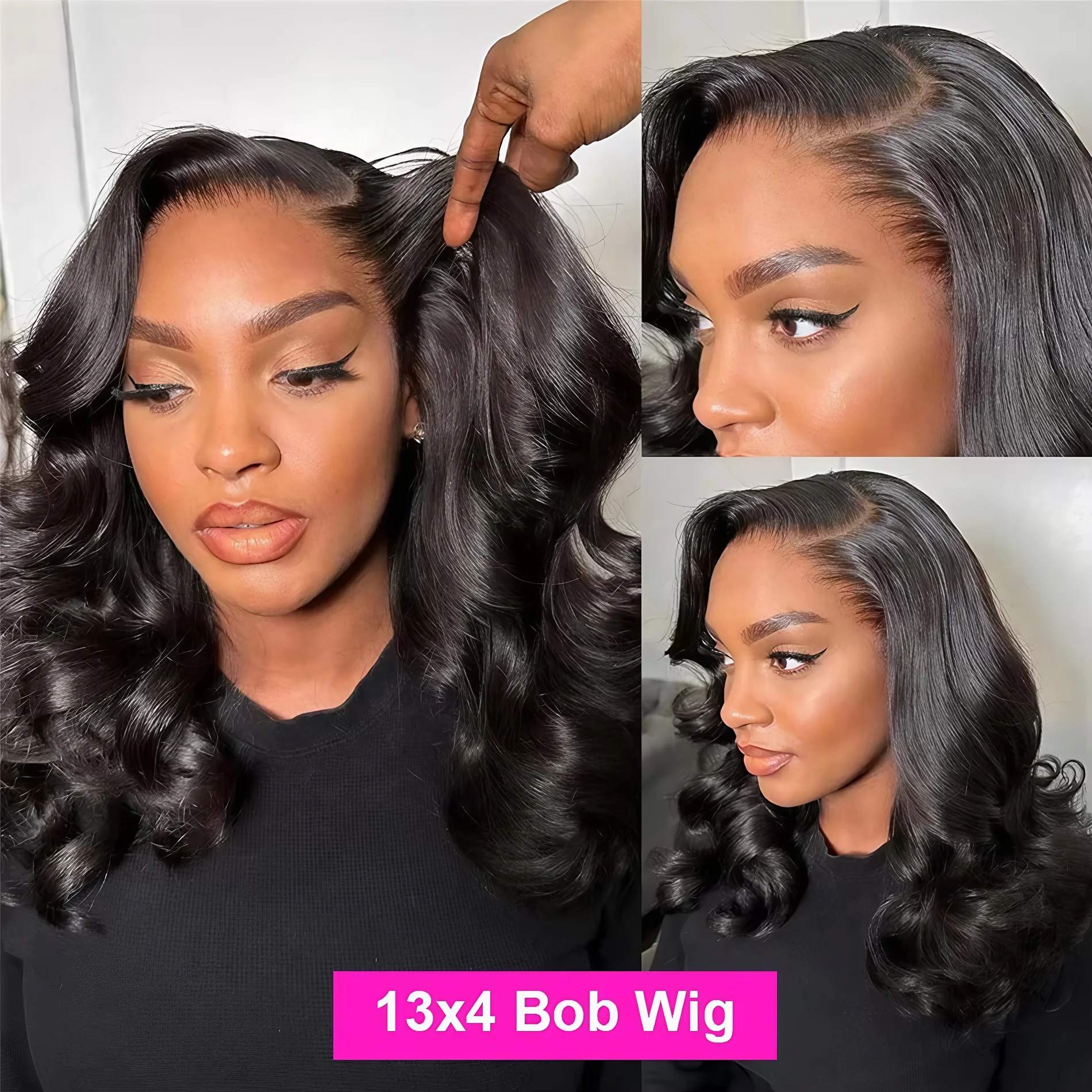 قصيرة بوب شعر مستعار شعر الإنسان Hd 13x4 الدانتيل الباروكة الأمامية الجسم موجة البرازيلي شعر ريمي 3 في 1 ترقية 5X5 إغلاق الباروكات الأحمر لارتداء