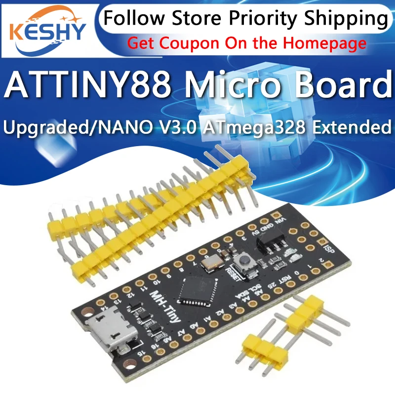 Actualizado/NANO V3.0 ATmega328 extendido Compatible con arduino ATTINY88 Micro Placa de desarrollo 16Mhz /Digispark ATTINY85